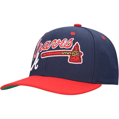 Men's Mitchell & Ness Navy Atlanta Braves  All In 2.0 Adjustable Hat