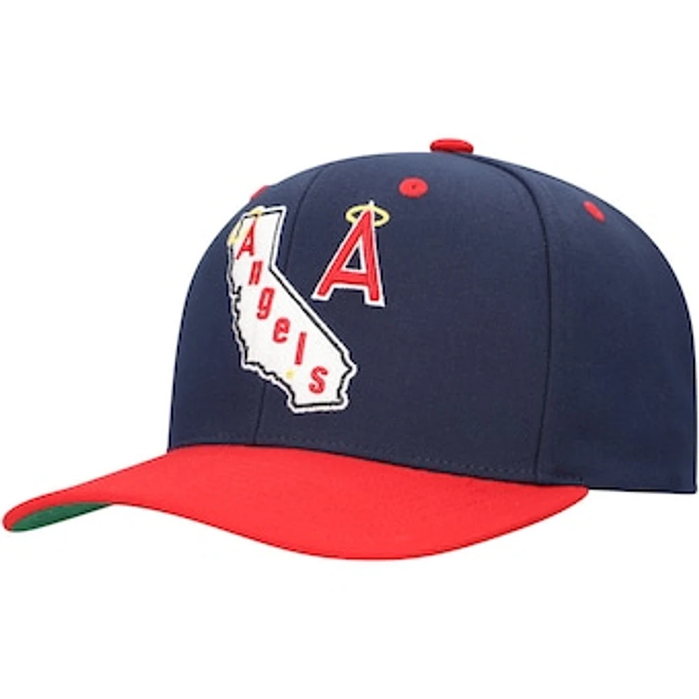 Men's Mitchell & Ness Navy California Angels Cooperstown Collection All In 2.0 Adjustable Hat