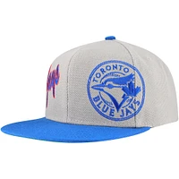 Men's Mitchell & Ness Gray Toronto Blue Jays Knock Out Panel Snapback Hat