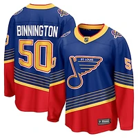 Men's Fanatics Jordan Binnington Royal St. Louis Blues Alternate Premier Breakaway Player Jersey