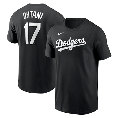 Men's Nike Shohei Ohtani Black Los Angeles Dodgers Fuse Name & Number T-Shirt