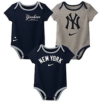 Infant Nike New York Yankees Authentic Collection Three-Pack Bodysuit Set