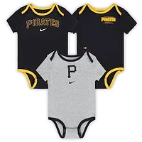 Infant Nike Pittsburgh Pirates Authentic Collection Three-Pack Bodysuit Set