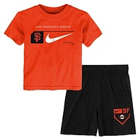 Preschool Nike Orange/Black San Francisco Giants Two-Piece T-Shirt & Shorts Set