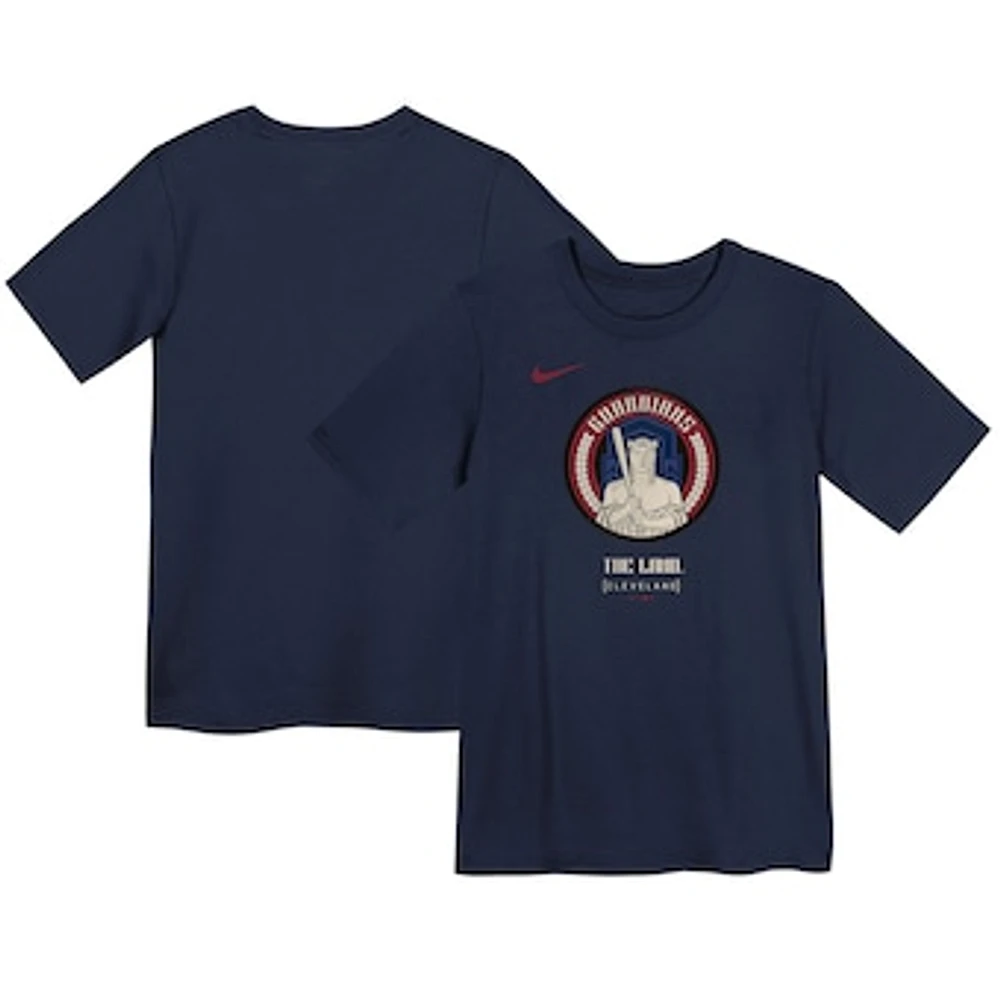 Preschool Nike Navy Cleveland Guardians 2024 City Connect Large Logo T-Shirt