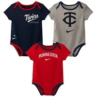 Newborn & Infant Nike Minnesota Twins Three-Pack Bodysuit Set