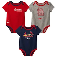 Newborn & Infant Nike St. Louis Cardinals Three-Pack Bodysuit Set