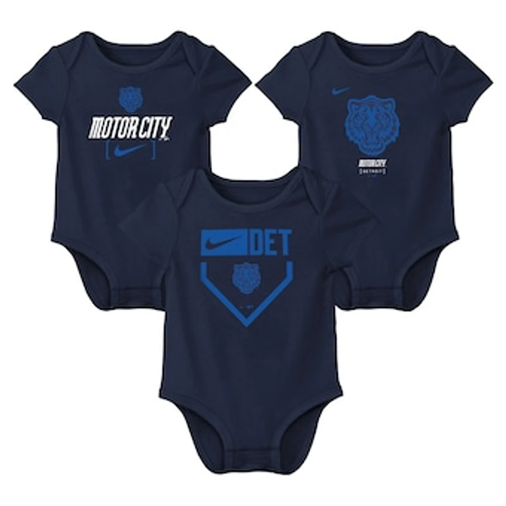 Infant Nike Navy Detroit Tigers 2024 City Connect Three-Piece Bodysuit Set