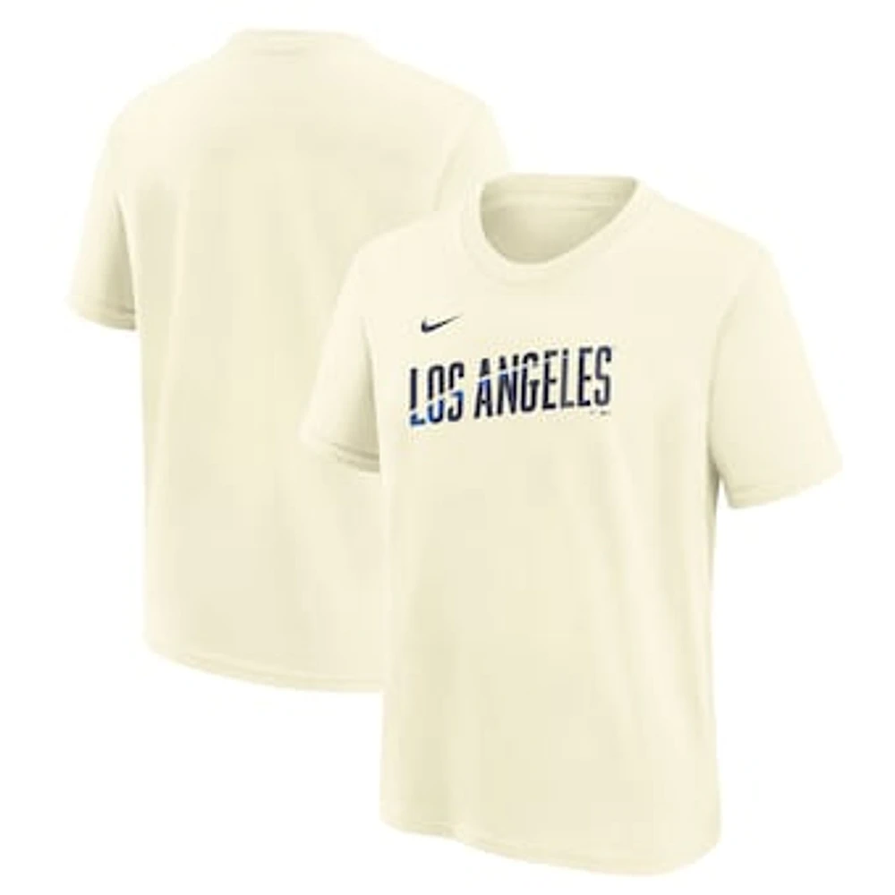 Youth Nike Cream Los Angeles Dodgers 2024 City Connect Wordmark T-Shirt