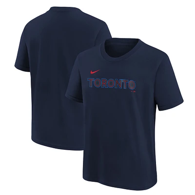 Youth Nike Navy Toronto Blue Jays 2024 City Connect Wordmark T-Shirt