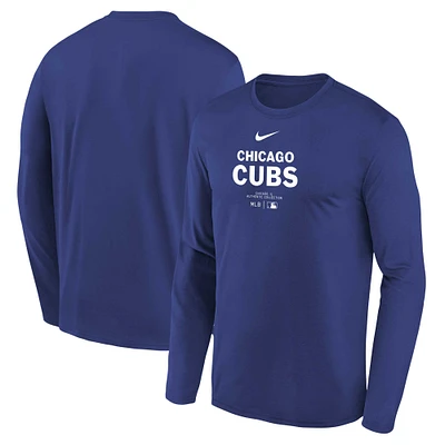 Youth Nike Royal Chicago Cubs Authentic Collection Long Sleeve Performance T-Shirt