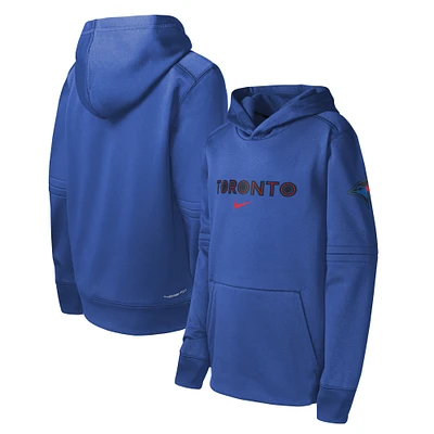 Youth Nike Royal Toronto Blue Jays 2024 City Connect Practice Graphic Performance Pullover Hoodie