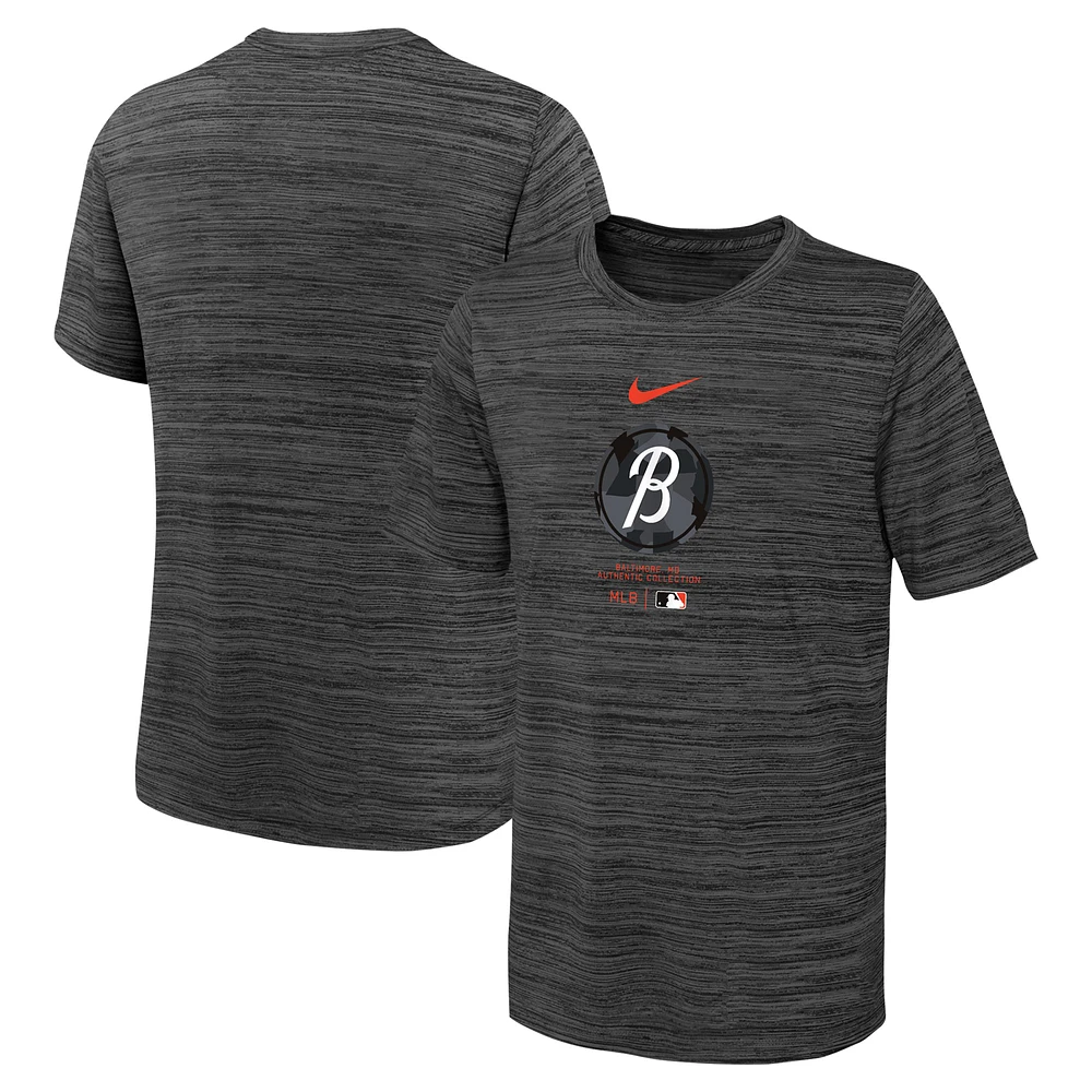 Youth Nike Black Baltimore Orioles City Connect Practice Graphic Performance T-Shirt