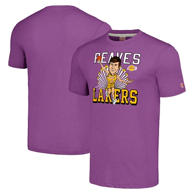 Men's Homage Austin Reaves Purple Los Angeles Lakers Caricature Tri-Blend T-Shirt