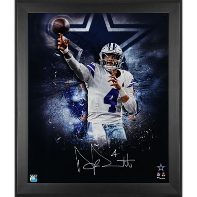 Dak Prescott Dallas Cowboys Framed Autographed 20" x 24" In Focus Photograph