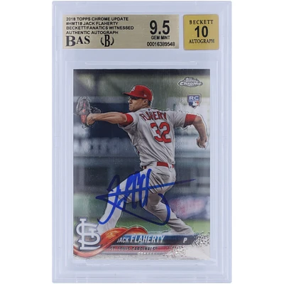 Jack Flaherty St. Louis Cardinals Autographed 2018 Topps Chrome Update #HMT18 Beckett Fanatics Witnessed Authenticated 9.5/10 Rookie Card