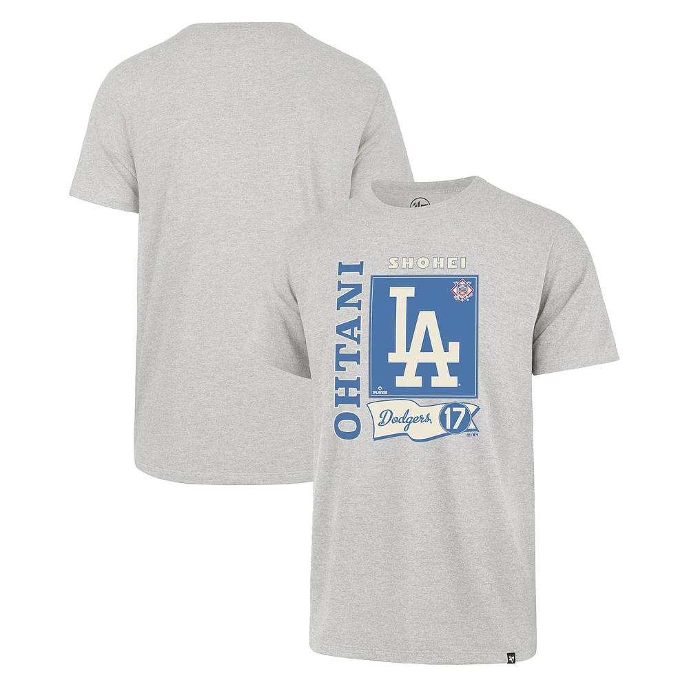 Men's '47 Shohei Ohtani Gray Los Angeles Dodgers Franklin T-Shirt