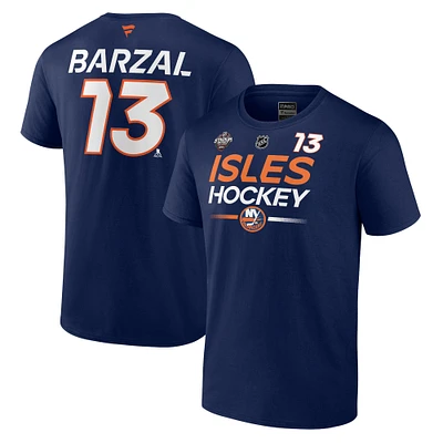 Men's Mathew Barzal Navy New York Islanders 2024 NHL Stadium Series Authentic Pro Name & Number T-Shirt