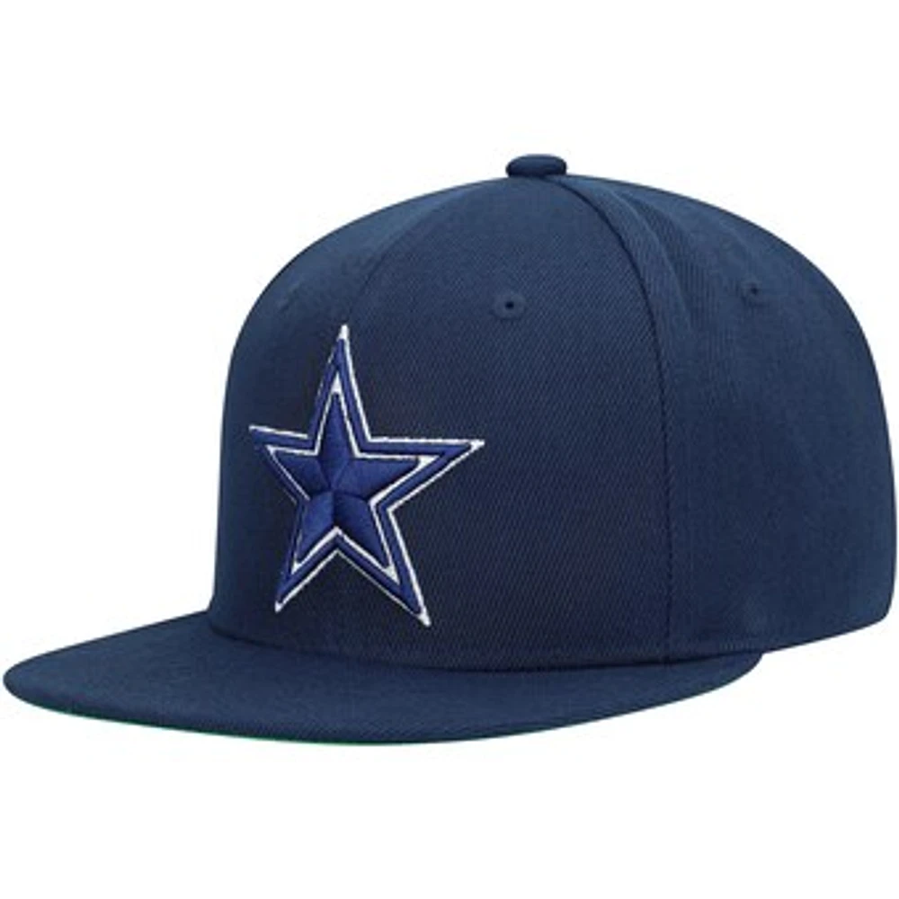 Youth Mitchell & Ness Navy Dallas Cowboys Team Ground Snapback Hat