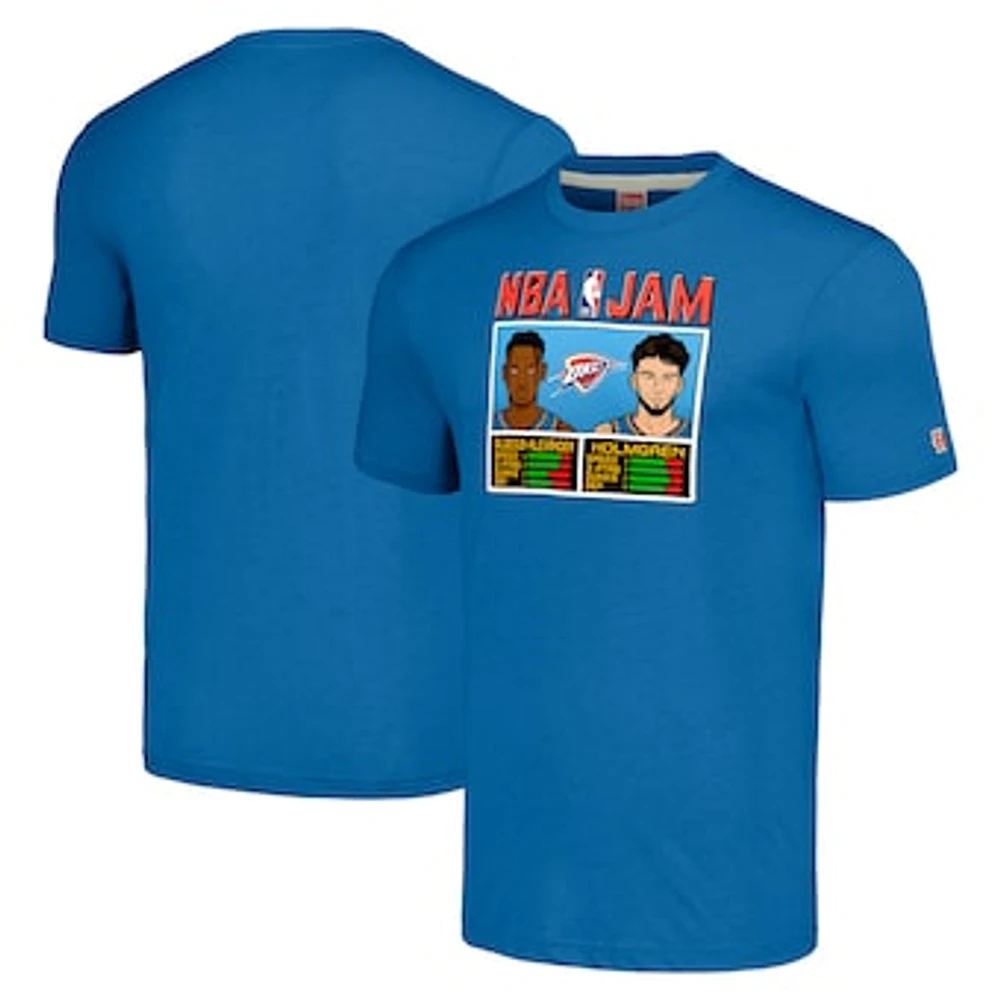 Unisex Homage Shai Gilgeous-Alexander & Chet Holmgren Blue Oklahoma City Thunder NBA Jam Tri-Blend T-Shirt