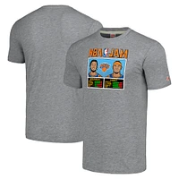 Unisex Homage  Jalen Brunson & Josh Hart Gray New York Knicks NBA Jam Tri-Blend T-Shirt