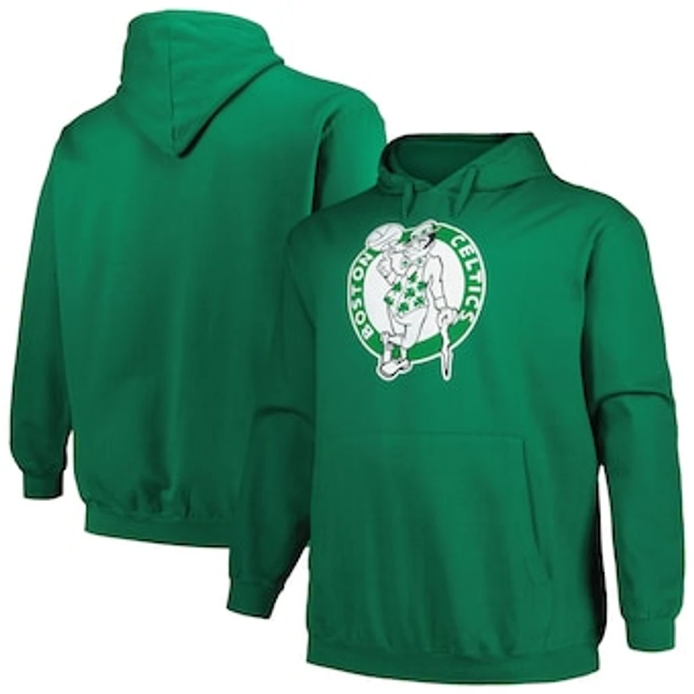 Men's Mitchell & Ness Kelly Green Boston Celtics Hardwood Classics Big & Tall Pullover Hoodie