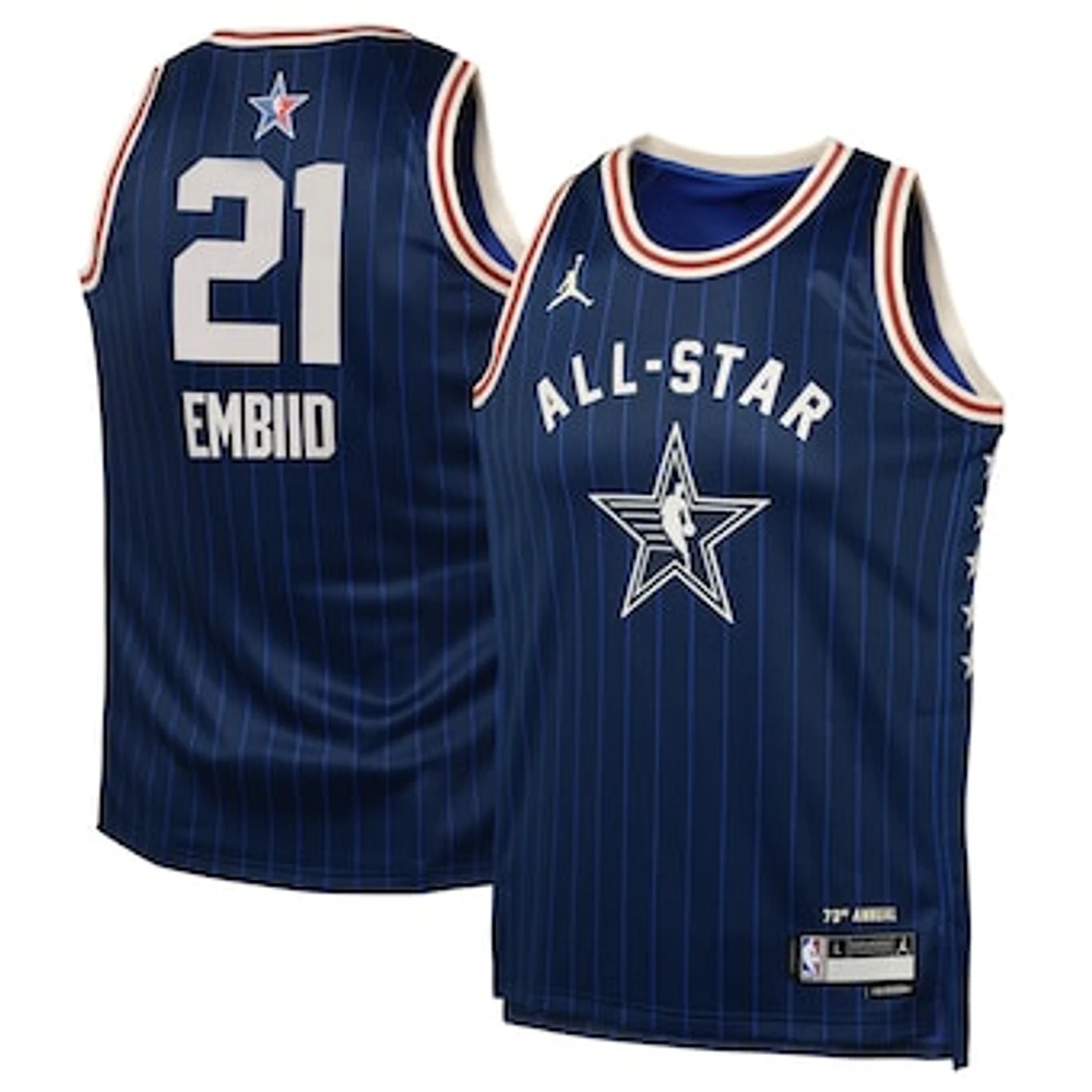 Youth Jordan Brand Joel Embiid Navy 2024 NBA All-Star Game Swingman Jersey