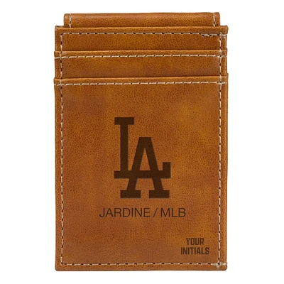 Brown Los Angeles Dodgers Personalized Front Pocket Wallet