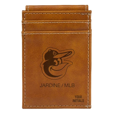 Brown Baltimore Orioles Personalized Front Pocket Wallet