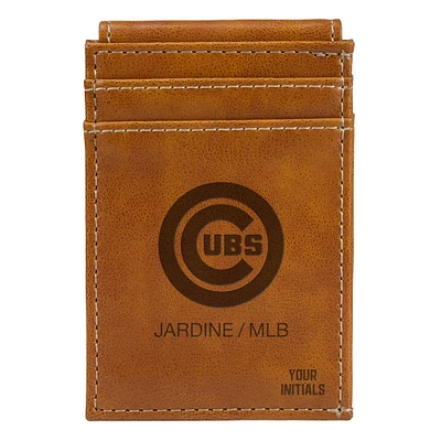 Brown Chicago Cubs Personalized Front Pocket Wallet