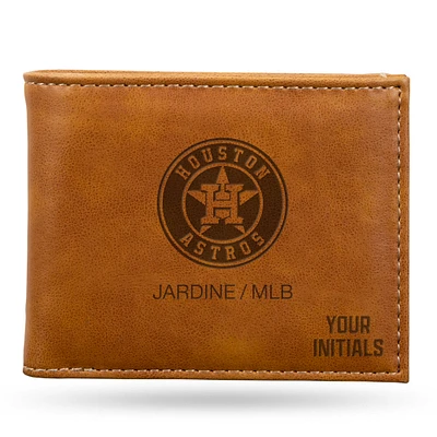 Brown Houston Astros Personalized Billfold Wallet