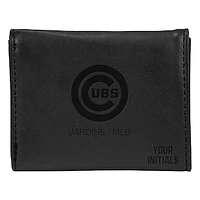 Black Chicago Cubs Personalized Trifold Wallet