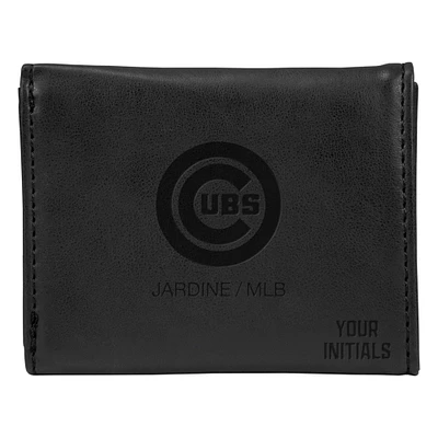Black Chicago Cubs Personalized Trifold Wallet