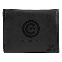 Black Chicago Cubs Personalized Trifold Wallet