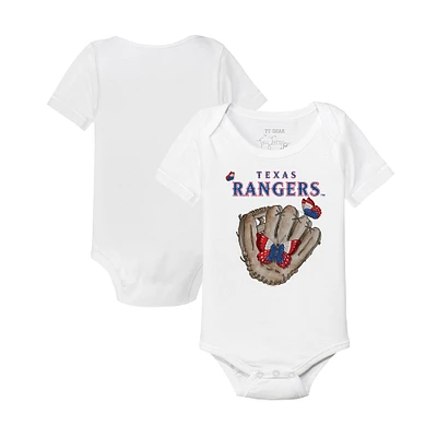 Infant Tiny Turnip White Texas Rangers Butterfly Glove Bodysuit