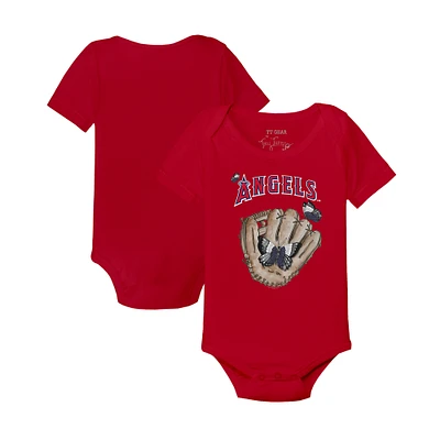 Infant Tiny Turnip Red Los Angeles Angels Butterfly Glove Bodysuit