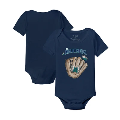 Infant Tiny Turnip Navy Seattle Mariners Butterfly Glove Bodysuit