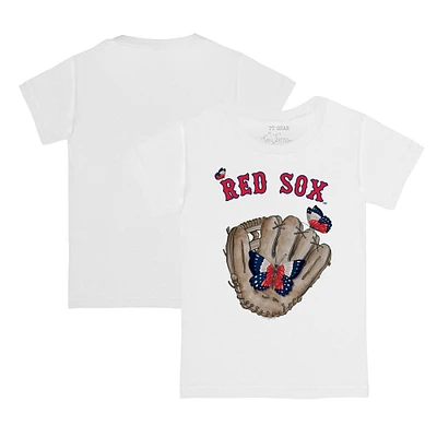 Infant Tiny Turnip White Boston Red Sox Butterfly Glove T-Shirt