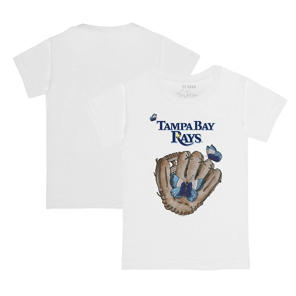 Infant Tiny Turnip White Tampa Bay Rays Butterfly Glove T-Shirt