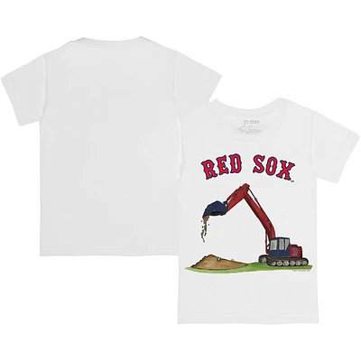 Infant Tiny Turnip White Boston Red Sox Excavator T-Shirt