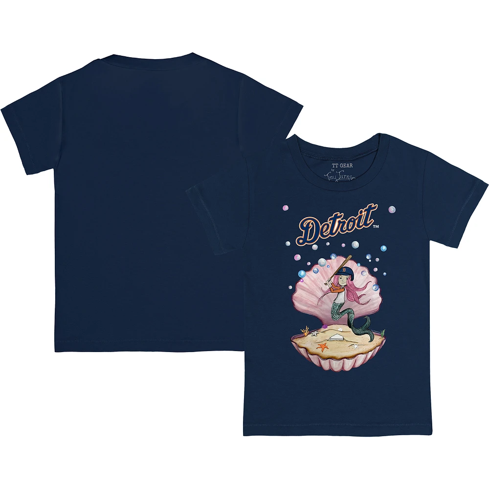Infant Tiny Turnip Navy Detroit Tigers Mermaid T-Shirt