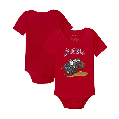 Infant Tiny Turnip Red Los Angeles Angels Monster Truck Bodysuit