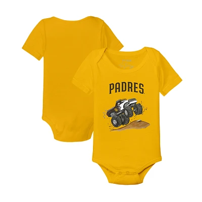 Infant Tiny Turnip Gold San Diego Padres Monster Truck Bodysuit
