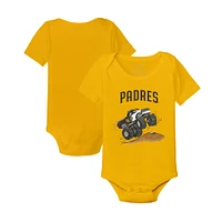 Infant Tiny Turnip Gold San Diego Padres Monster Truck Bodysuit