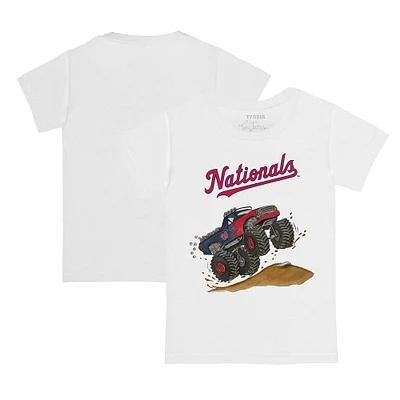 Infant Tiny Turnip White Washington Nationals Monster Truck T-Shirt