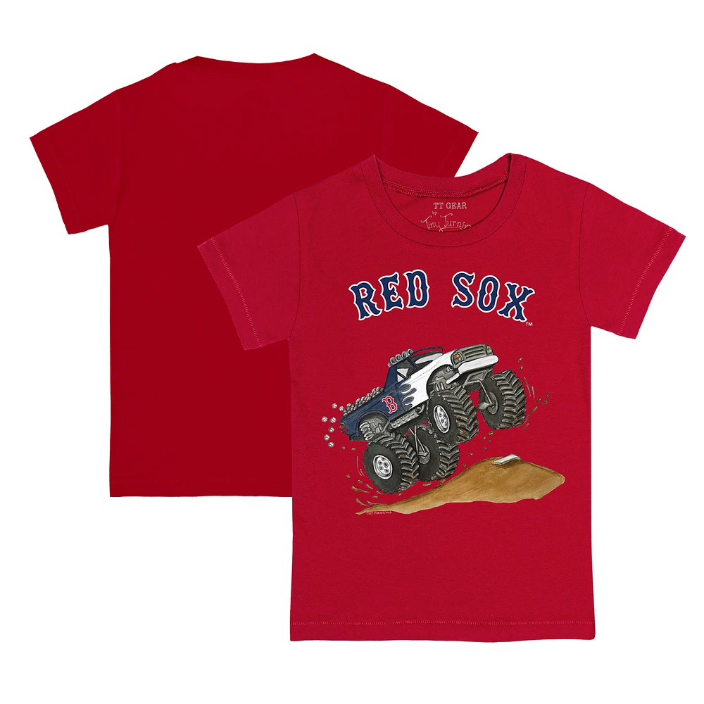 Infant Tiny Turnip Red Boston Sox Monster Truck T-Shirt
