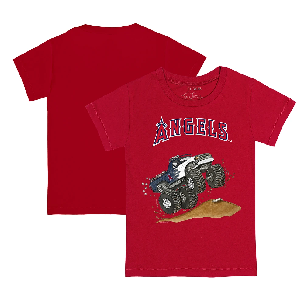 Infant Tiny Turnip Red Los Angeles Angels Monster Truck T-Shirt