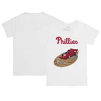 Infant Tiny Turnip White Philadelphia Phillies Race Car T-Shirt