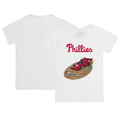 Infant Tiny Turnip White Philadelphia Phillies Race Car T-Shirt