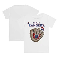 Toddler Tiny Turnip White Texas Rangers Butterfly Glove T-Shirt
